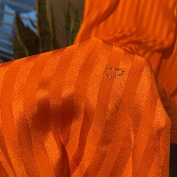 NWT Heartmade by Julie Fagerholt Silk Hylin Dress Orange - Picture 10 of 16